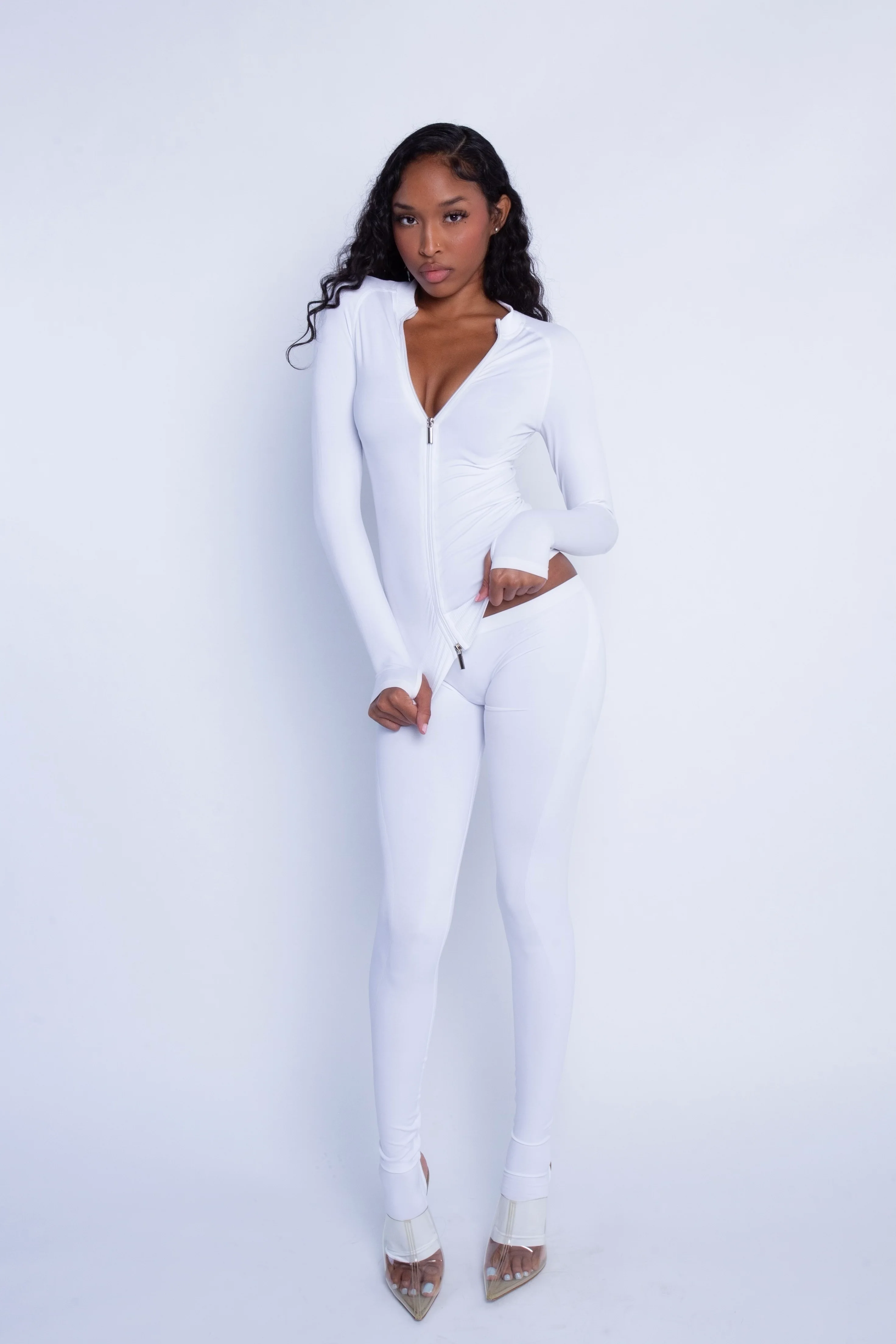 Seamless Zip Up (White)